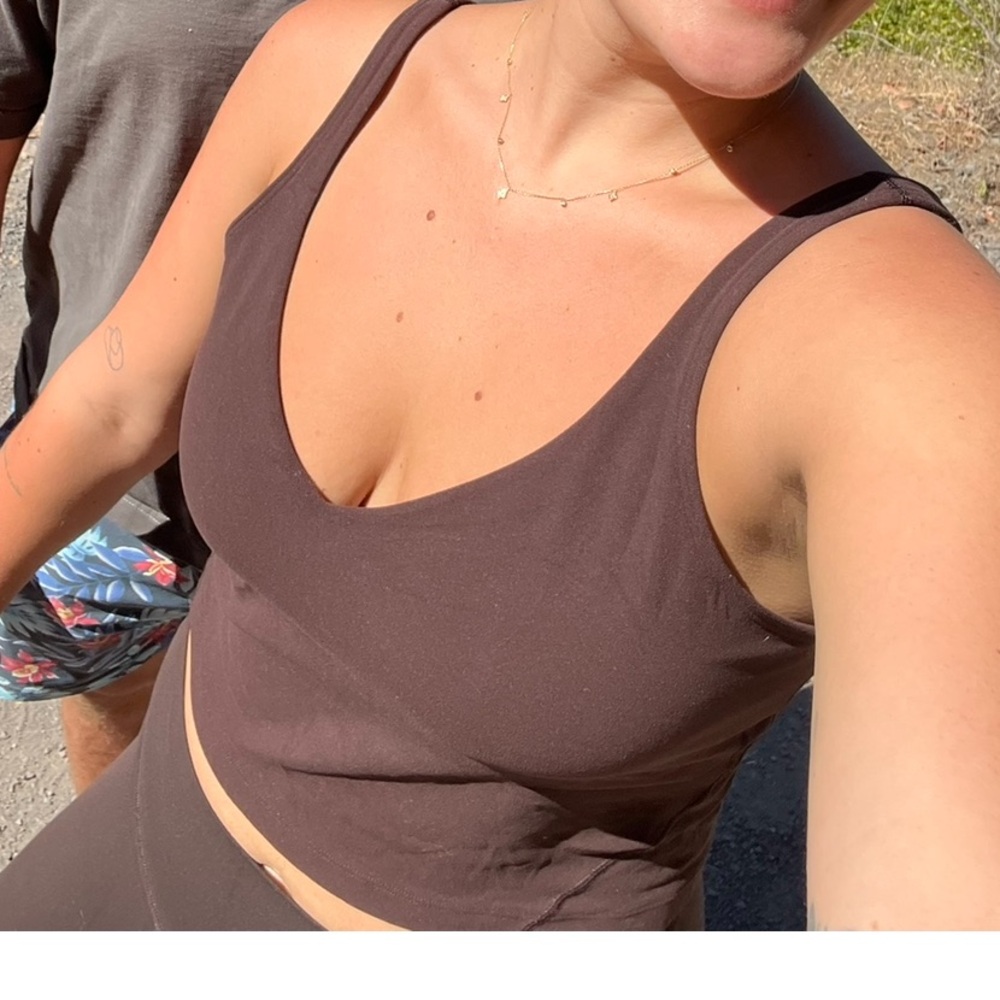 lululemon athletica Brown Scoop Neck Tank Top